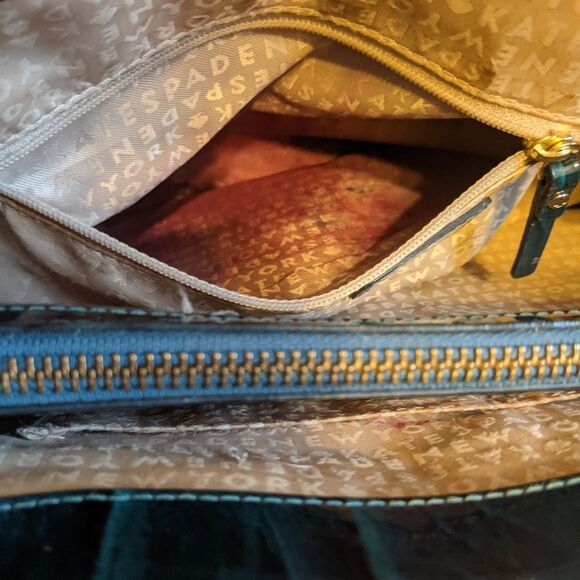 Kate Spade forest green patent leather shoulder bag purse, with bow - Picture 6 of 12